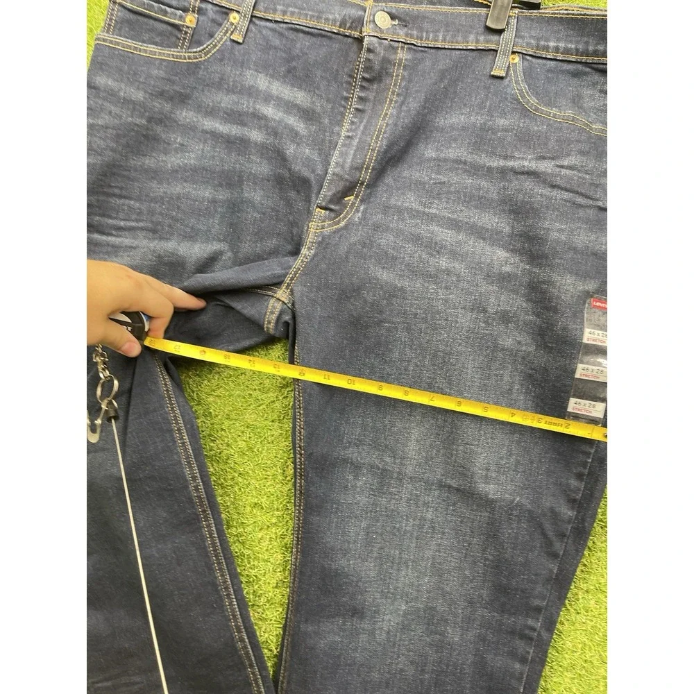 Levis 541 Mens 46x28 Athletic Taper Dark Wash Denim Blue Stretch Extra Room NWT